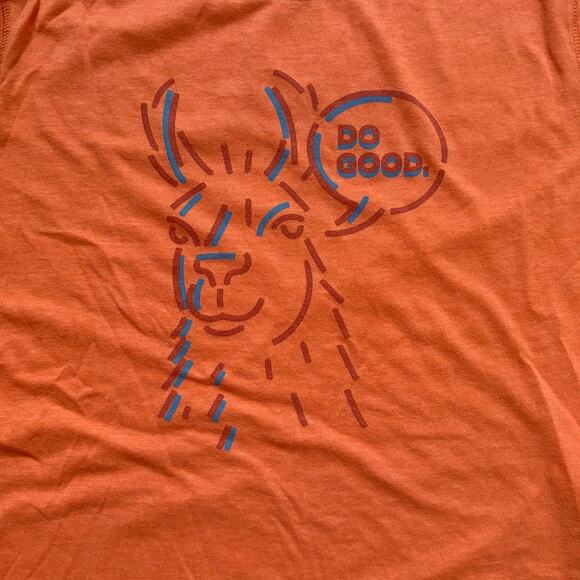 Cotopaxi orange llama Do Good graphic short sleeve unisex kids shirt SIZE M - Picture 2 of 5